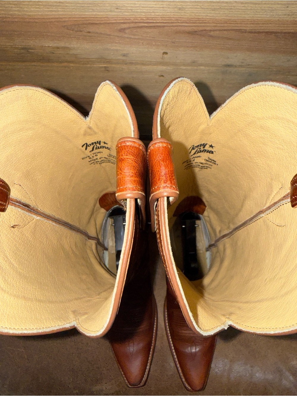 TONY LAMA JESS SNIP TOE WOMEN’S COWGIRL BOOTS, Cognac Brown, Size 8.5 B - Picture 7 of 8